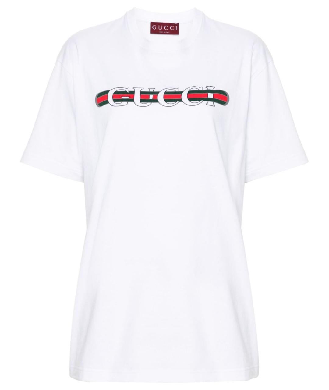 GUCCI Белая хлопковая футболка, фото 1