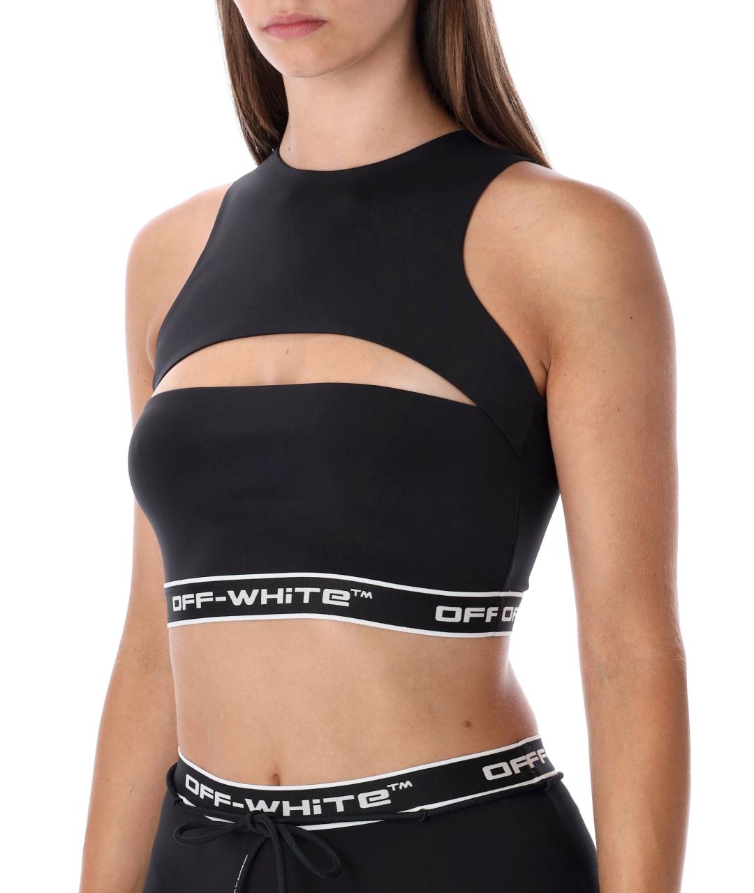 OFF-WHITE Черная полиамидовая майка, фото 4