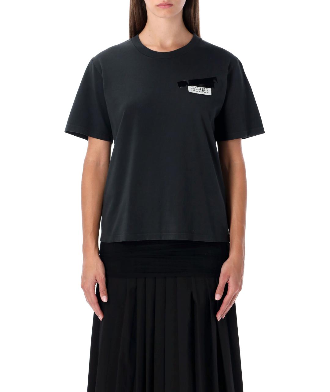 MM6 MAISON MARGIELA Черная хлопковая футболка, фото 2