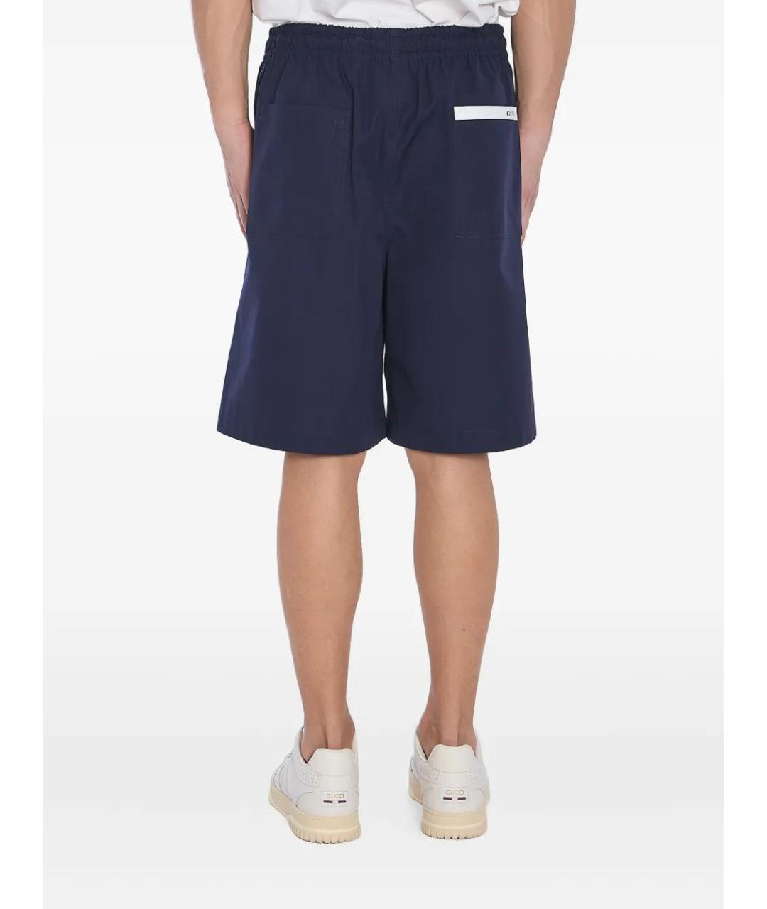 GUCCI Синие хлопковые шорты, фото 5