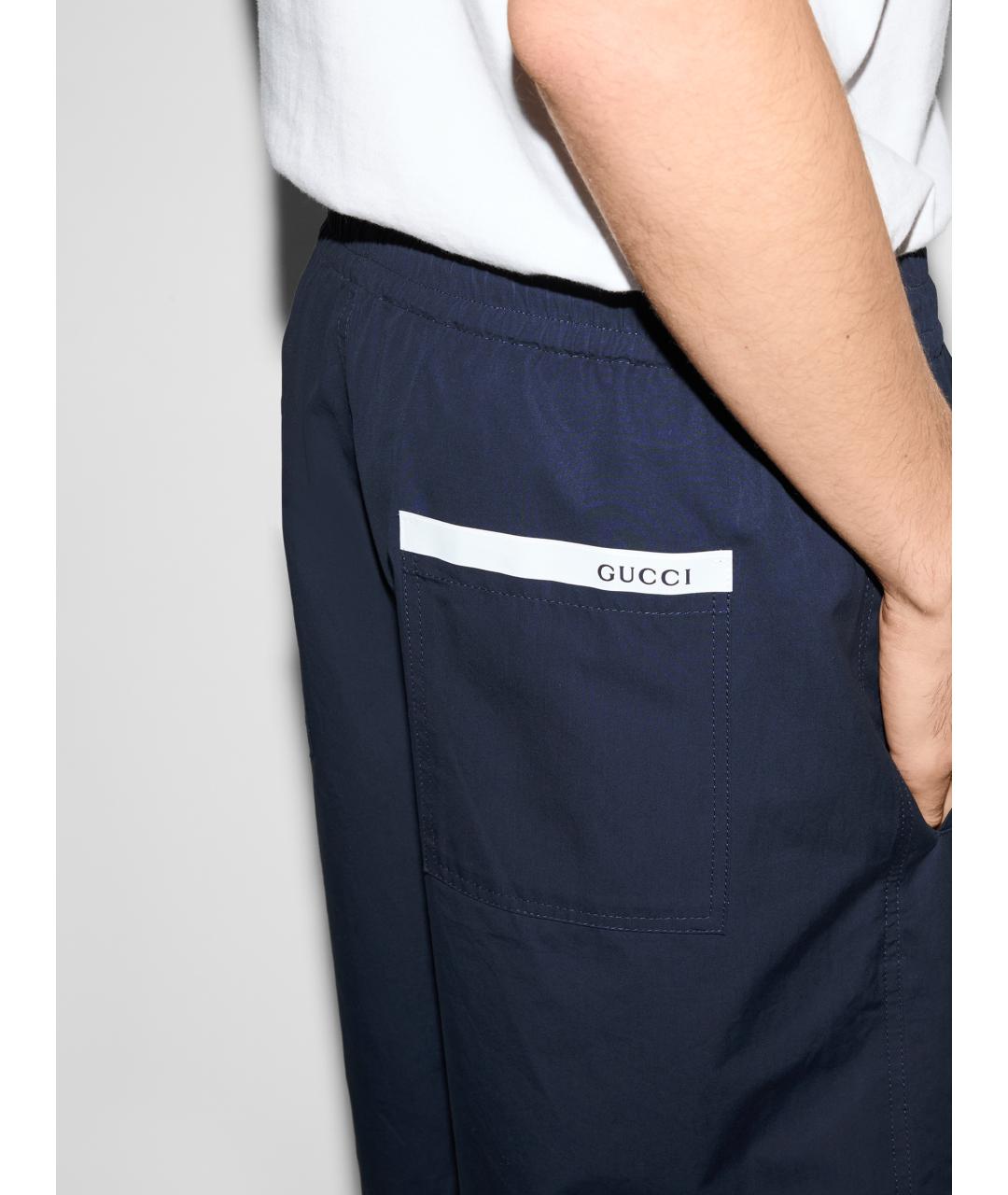 GUCCI Синие хлопковые шорты, фото 6