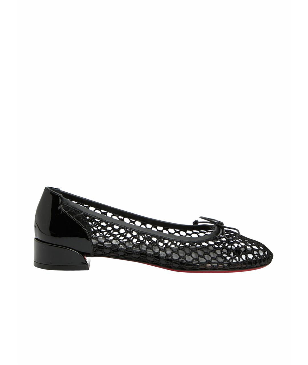 CHRISTIAN LOUBOUTIN Черные текстильные балетки, фото 1