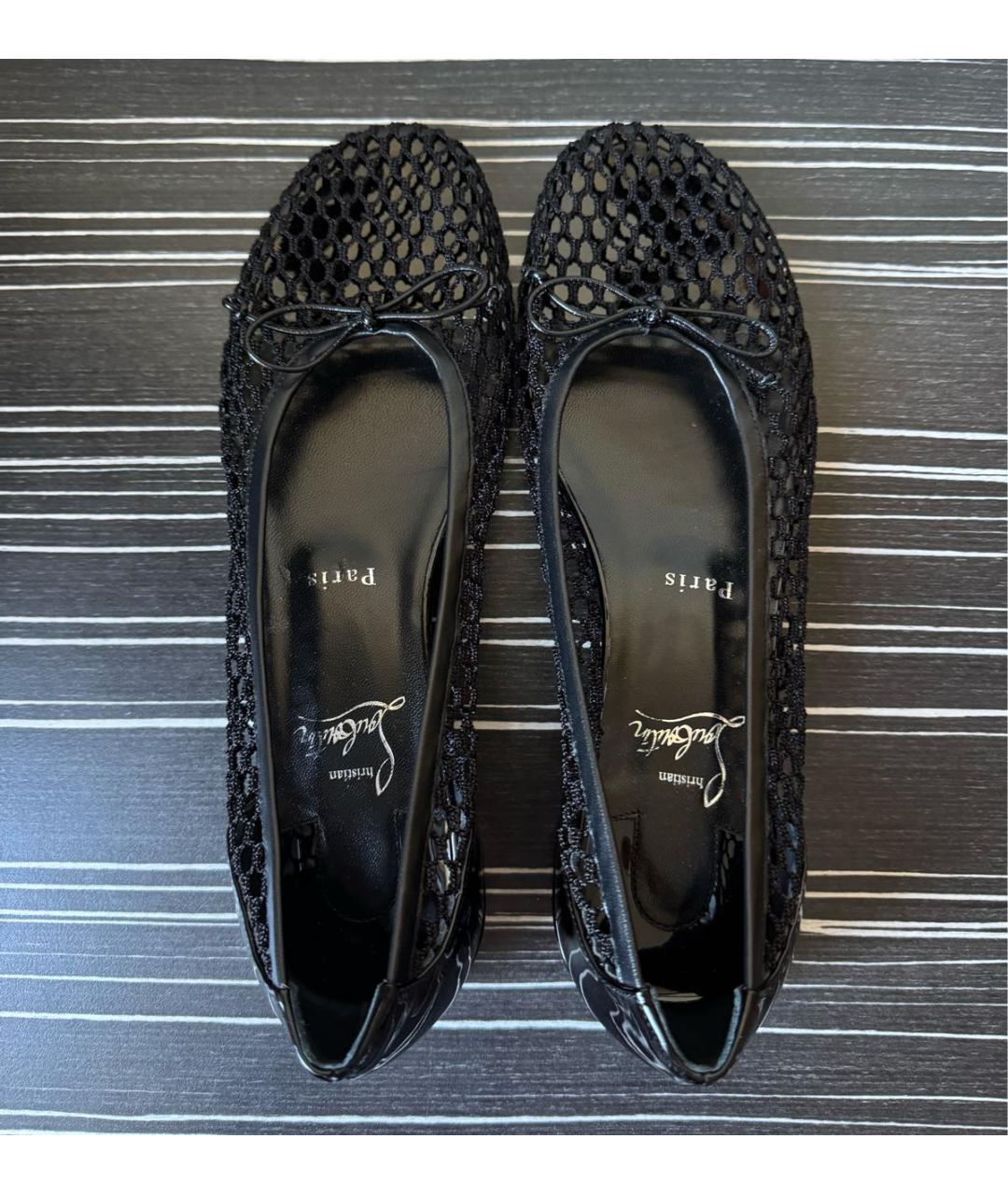 CHRISTIAN LOUBOUTIN Черные текстильные балетки, фото 4