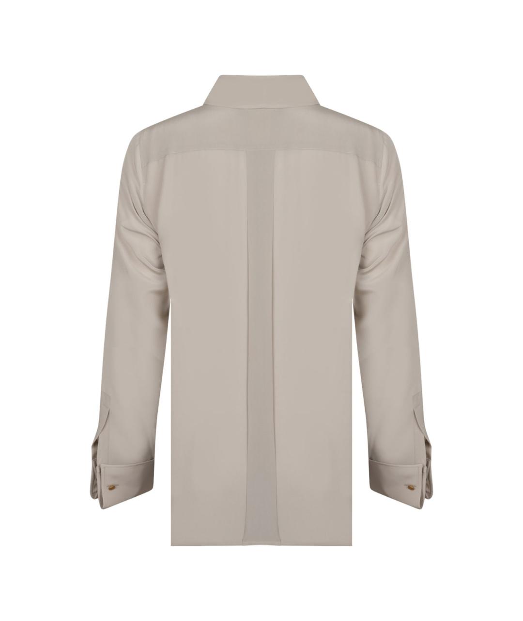 MAX MARA Бежевая шелковая рубашка, фото 2