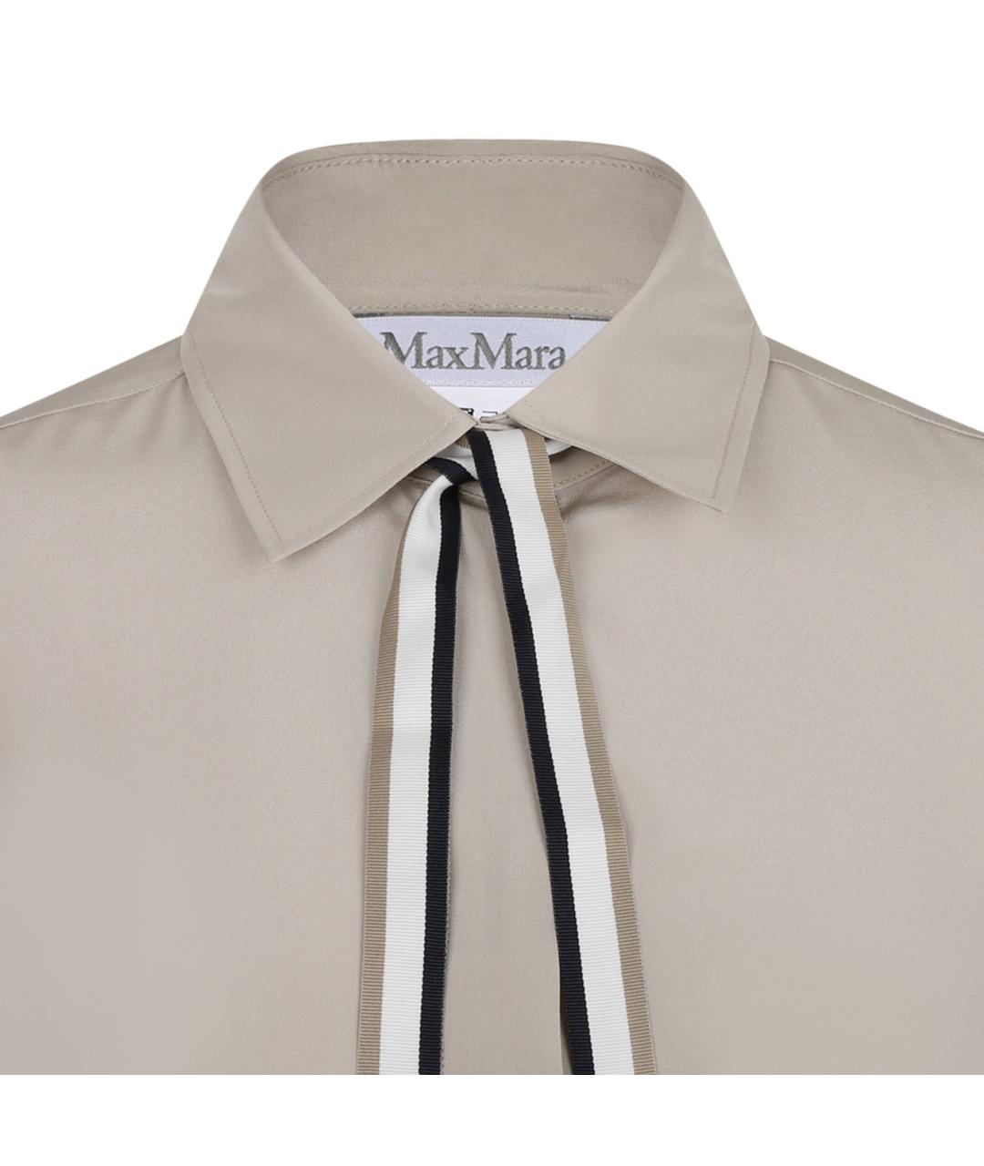 MAX MARA Бежевая шелковая рубашка, фото 3