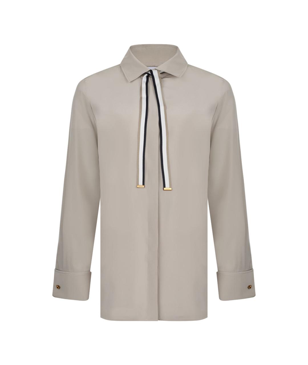 MAX MARA Бежевая шелковая рубашка, фото 1