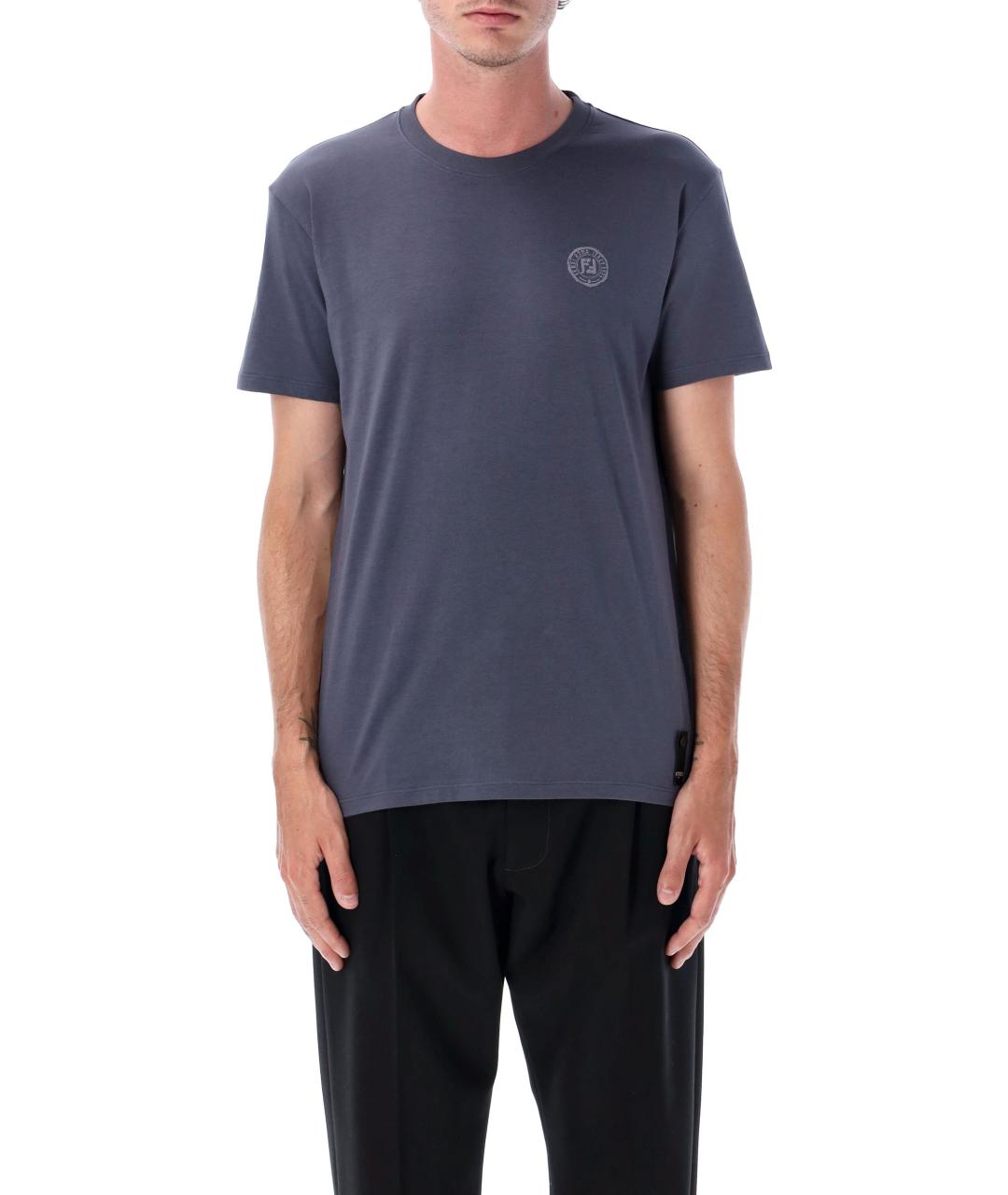 FENDI Синяя хлопковая футболка, фото 2