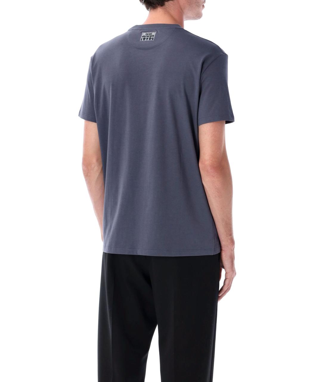 FENDI Синяя хлопковая футболка, фото 3