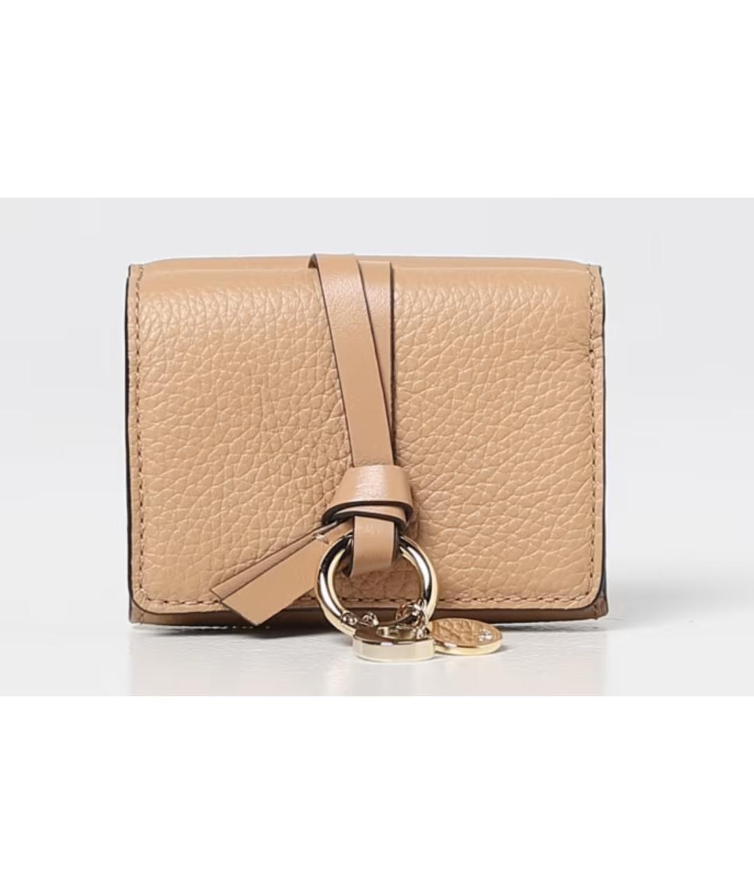 CHLOE Бежевый кожаный кошелек, фото 4
