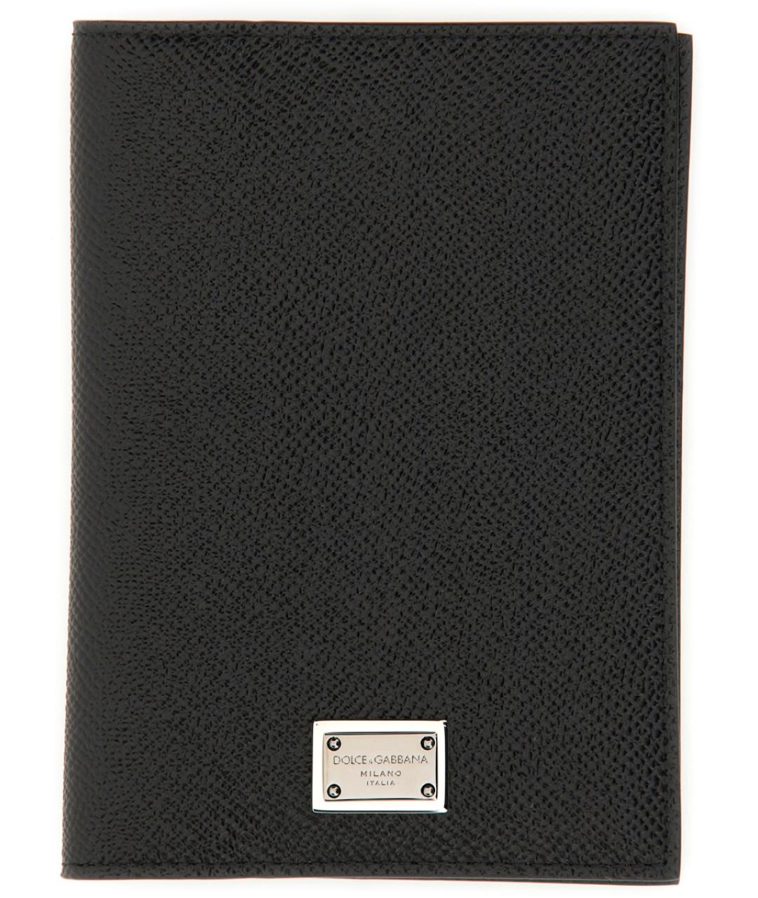 DOLCE&GABBANA Черный кожаный кошелек, фото 1