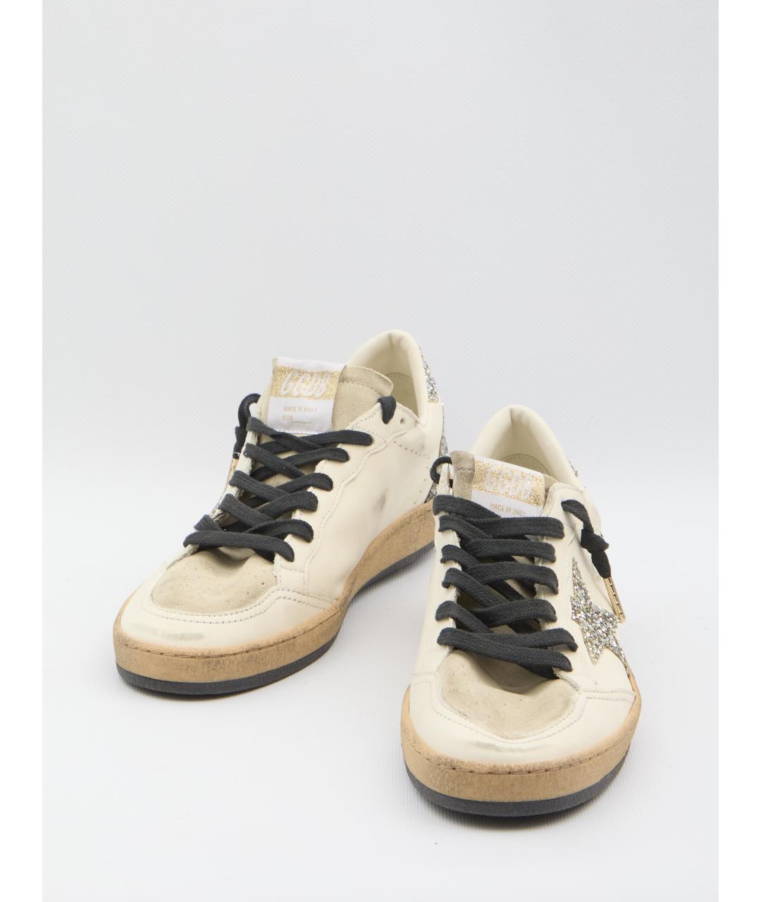 GOLDEN GOOSE DELUXE BRAND Бежевые кожаные кеды, фото 5