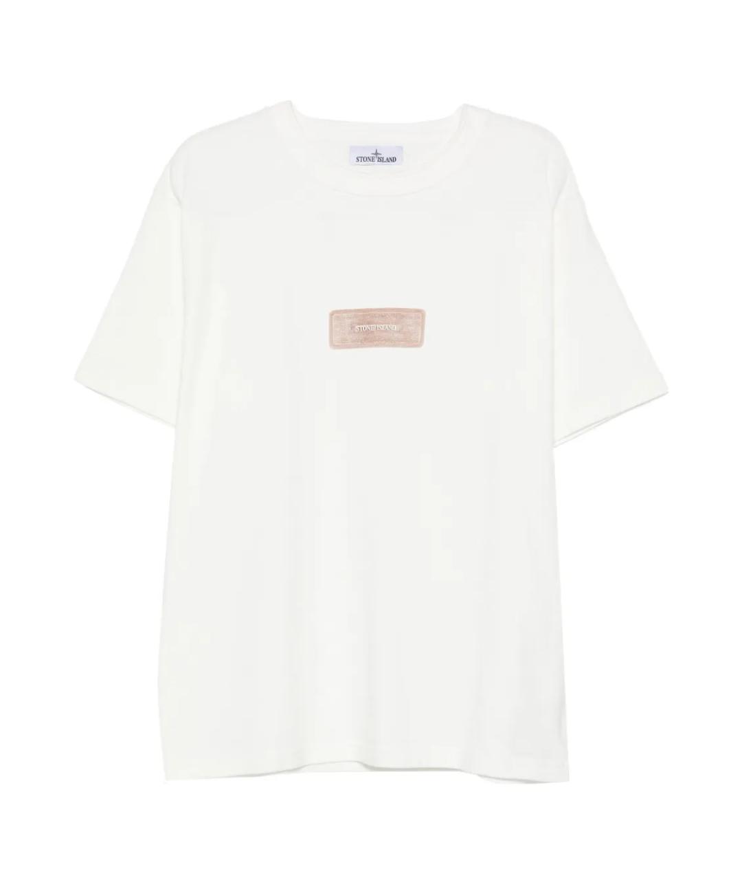 STONE ISLAND Белая хлопковая футболка, фото 1