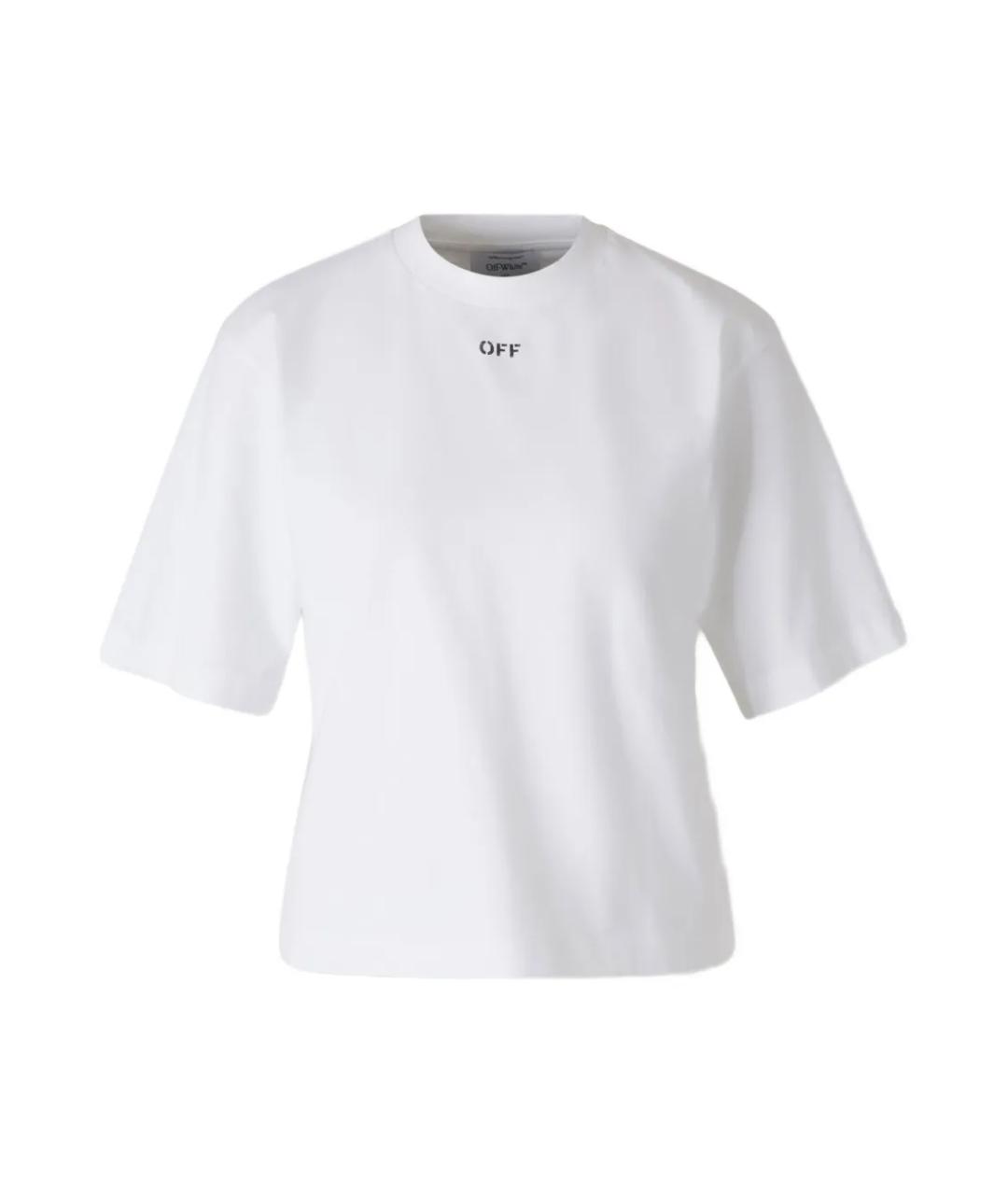 OFF-WHITE Белая хлопковая футболка, фото 1