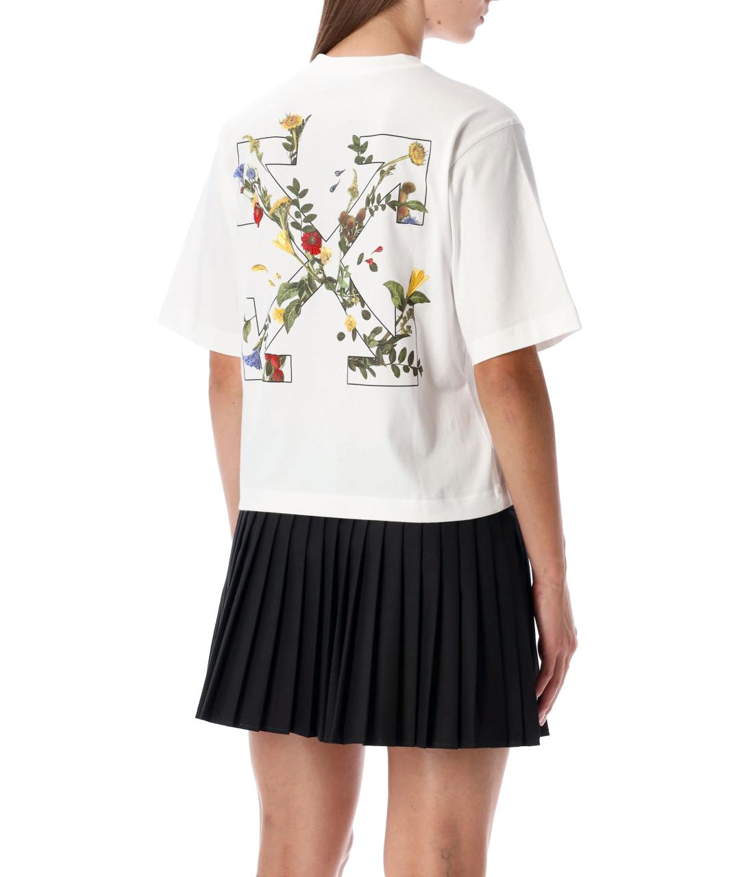 OFF-WHITE Белая хлопковая футболка, фото 3