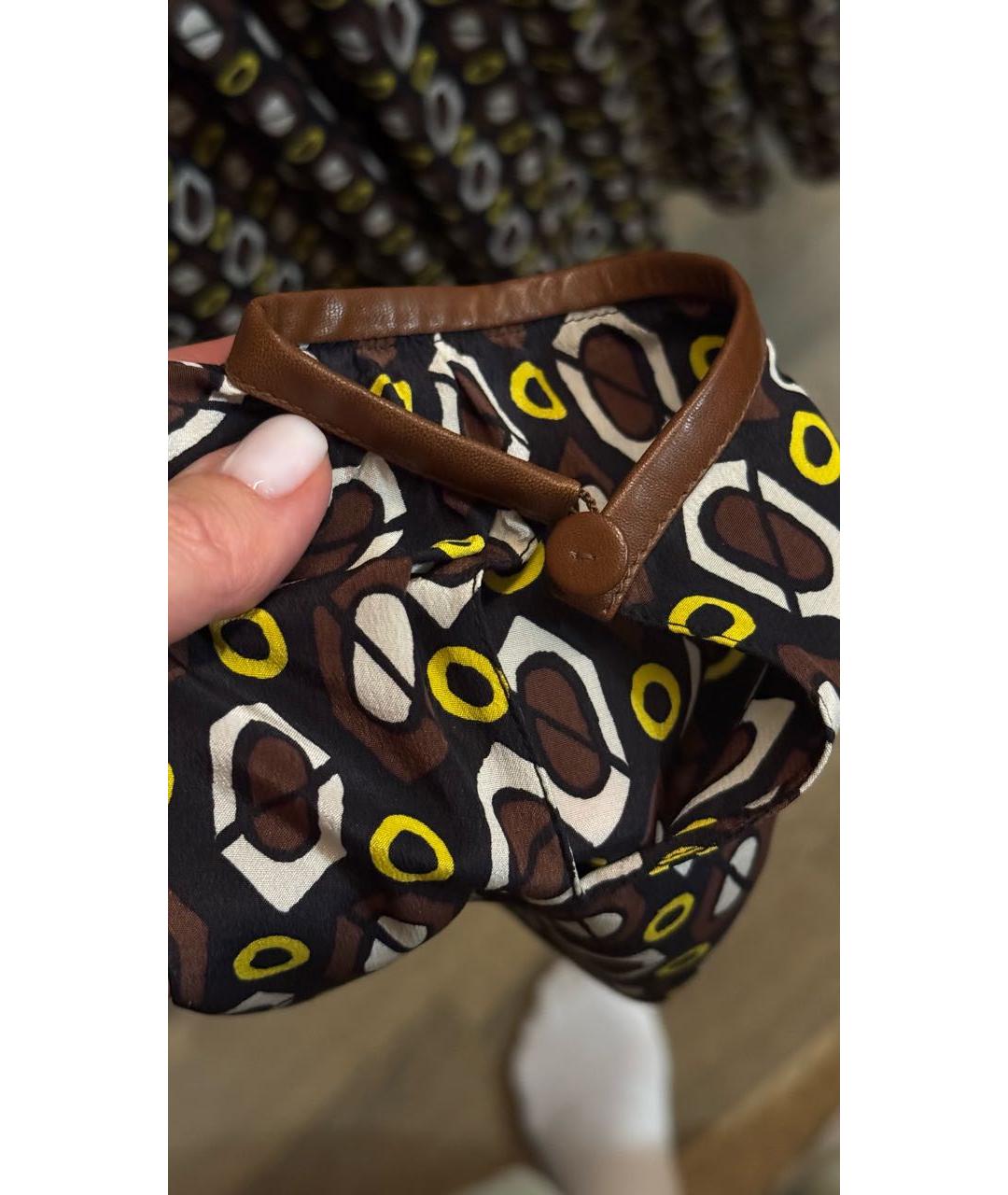 PRADA Коричневая шелковая блузы, фото 3