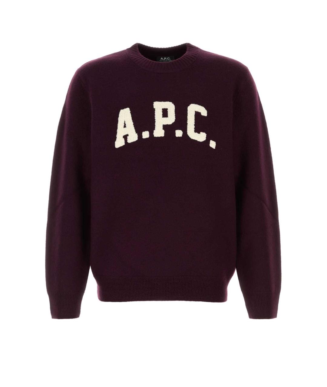 A.P.C. Бордовый шерстяной джемпер / свитер, фото 1