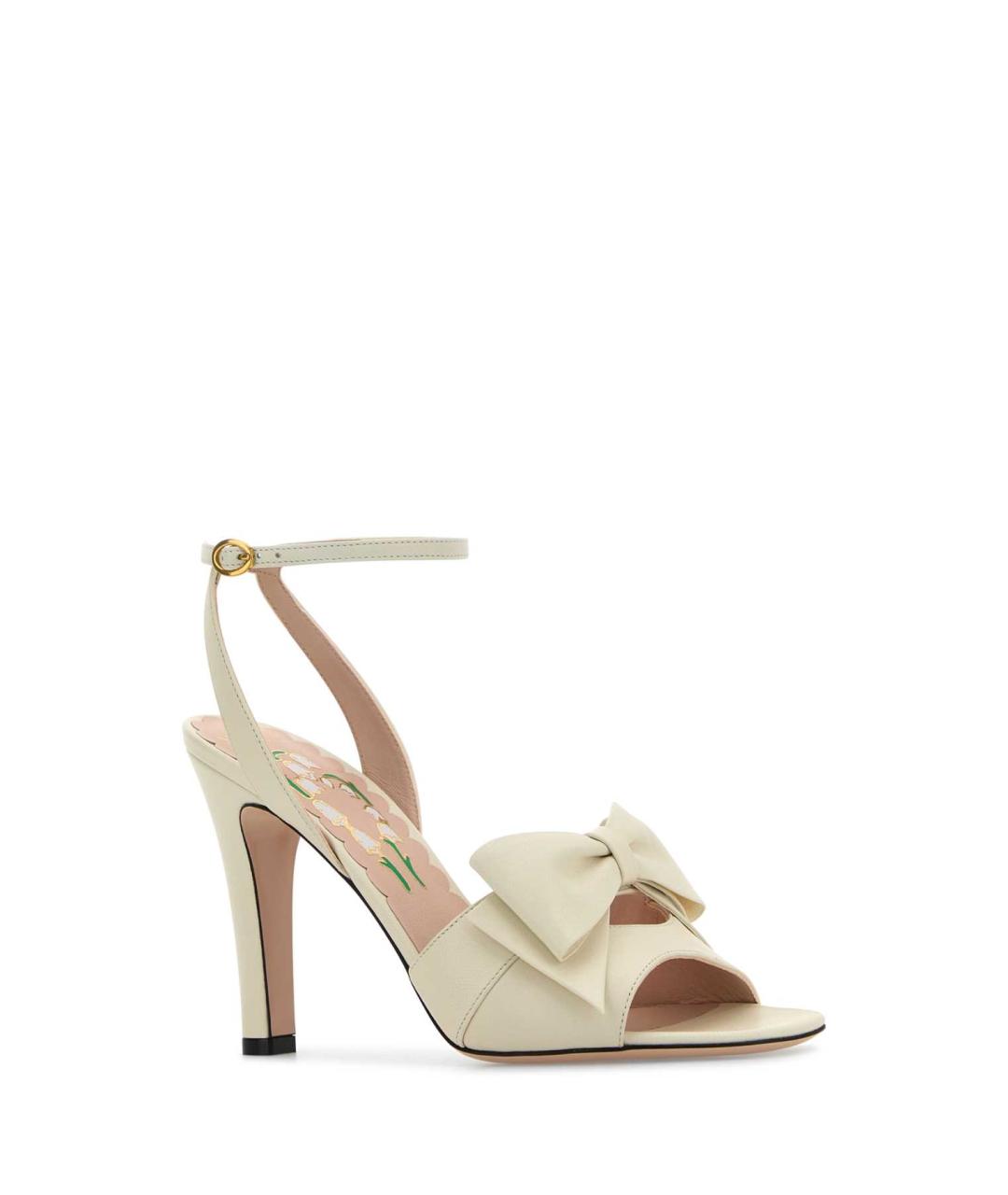 VALENTINO Бежевые кожаные босоножки, фото 2