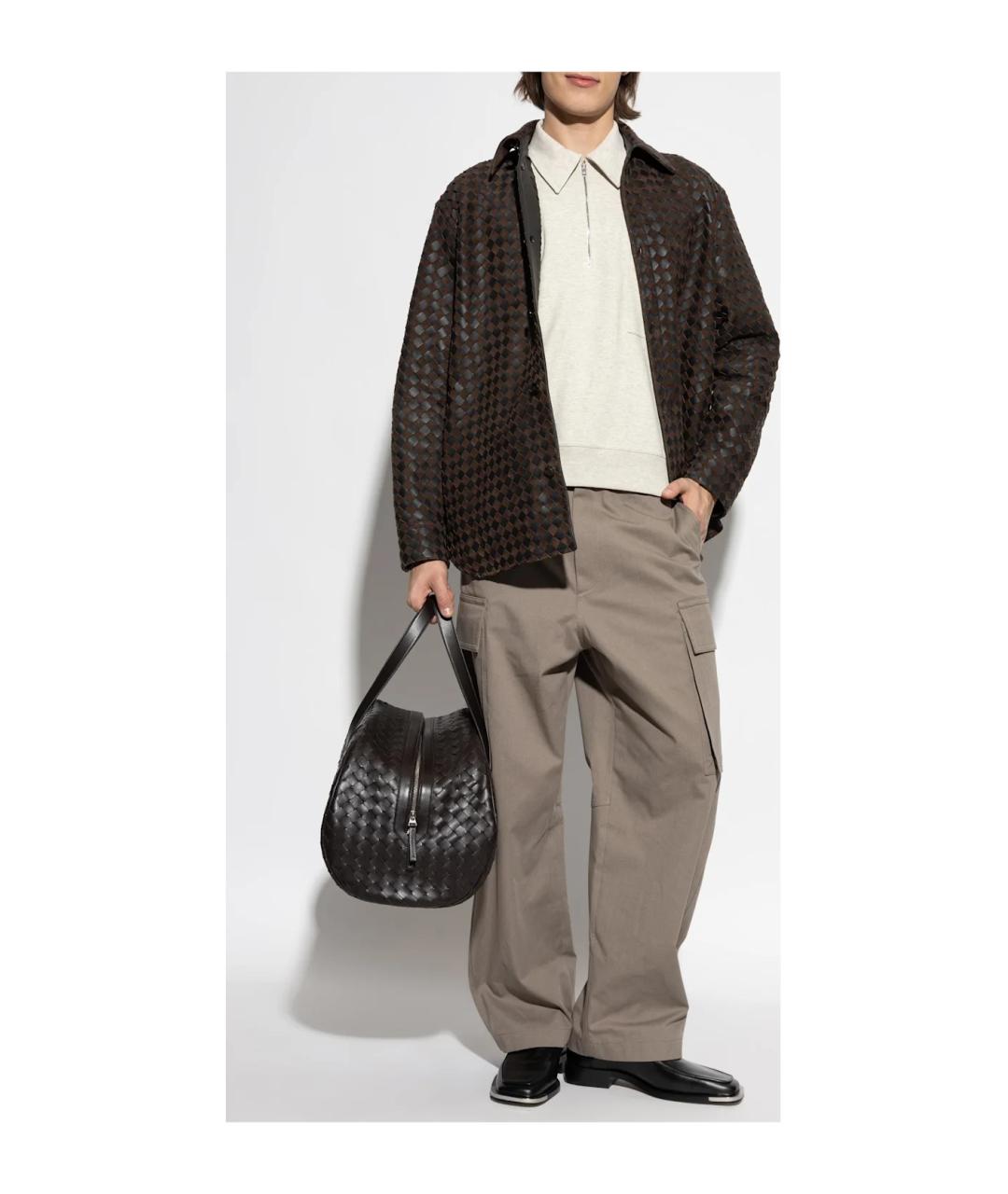 BOTTEGA VENETA Серые хлопковые повседневные брюки, фото 2