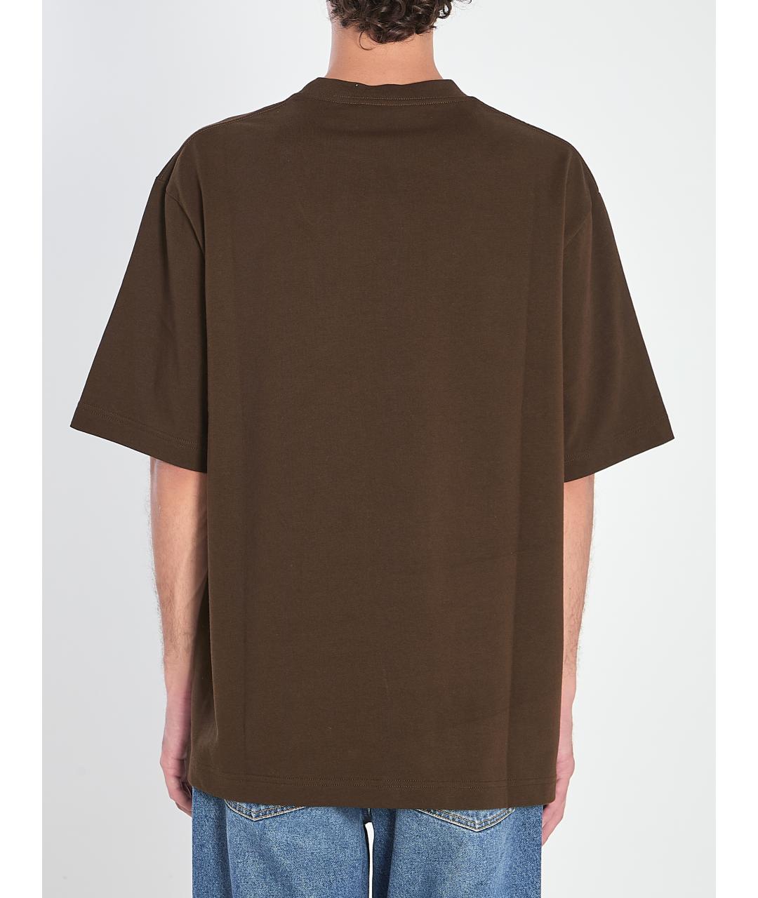 GUCCI Коричневая хлопковая футболка, фото 5