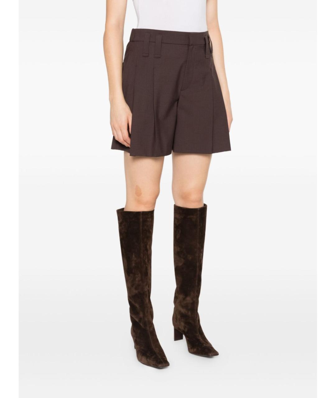 BRUNELLO CUCINELLI Коричневые шерстяные шорты, фото 4