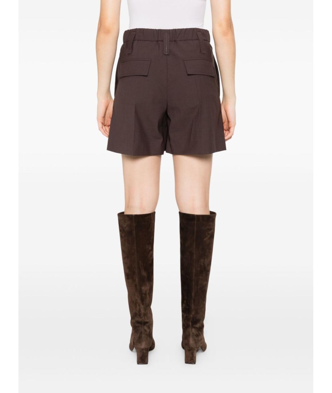 BRUNELLO CUCINELLI Коричневые шерстяные шорты, фото 5