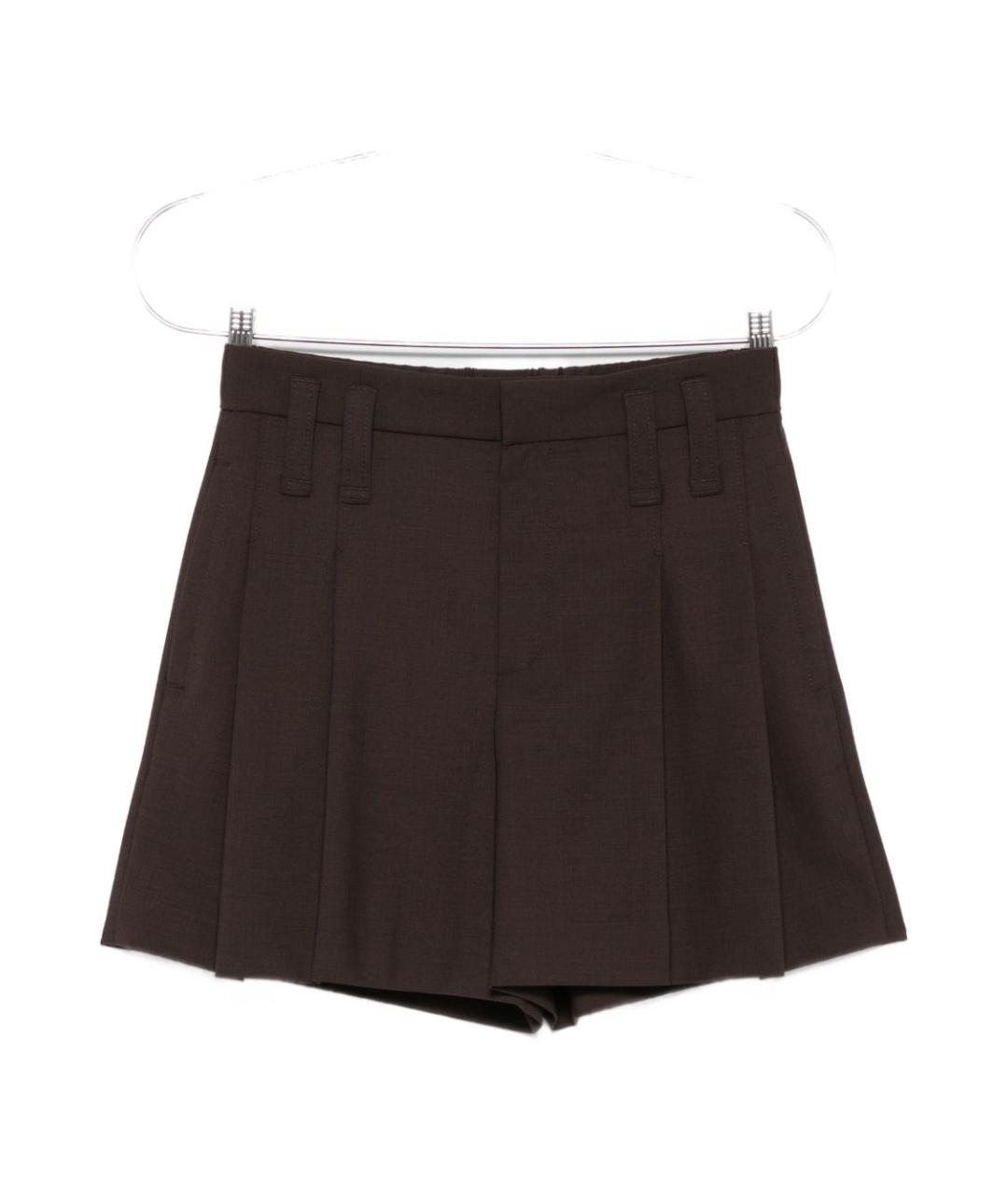 BRUNELLO CUCINELLI Коричневые шерстяные шорты, фото 6