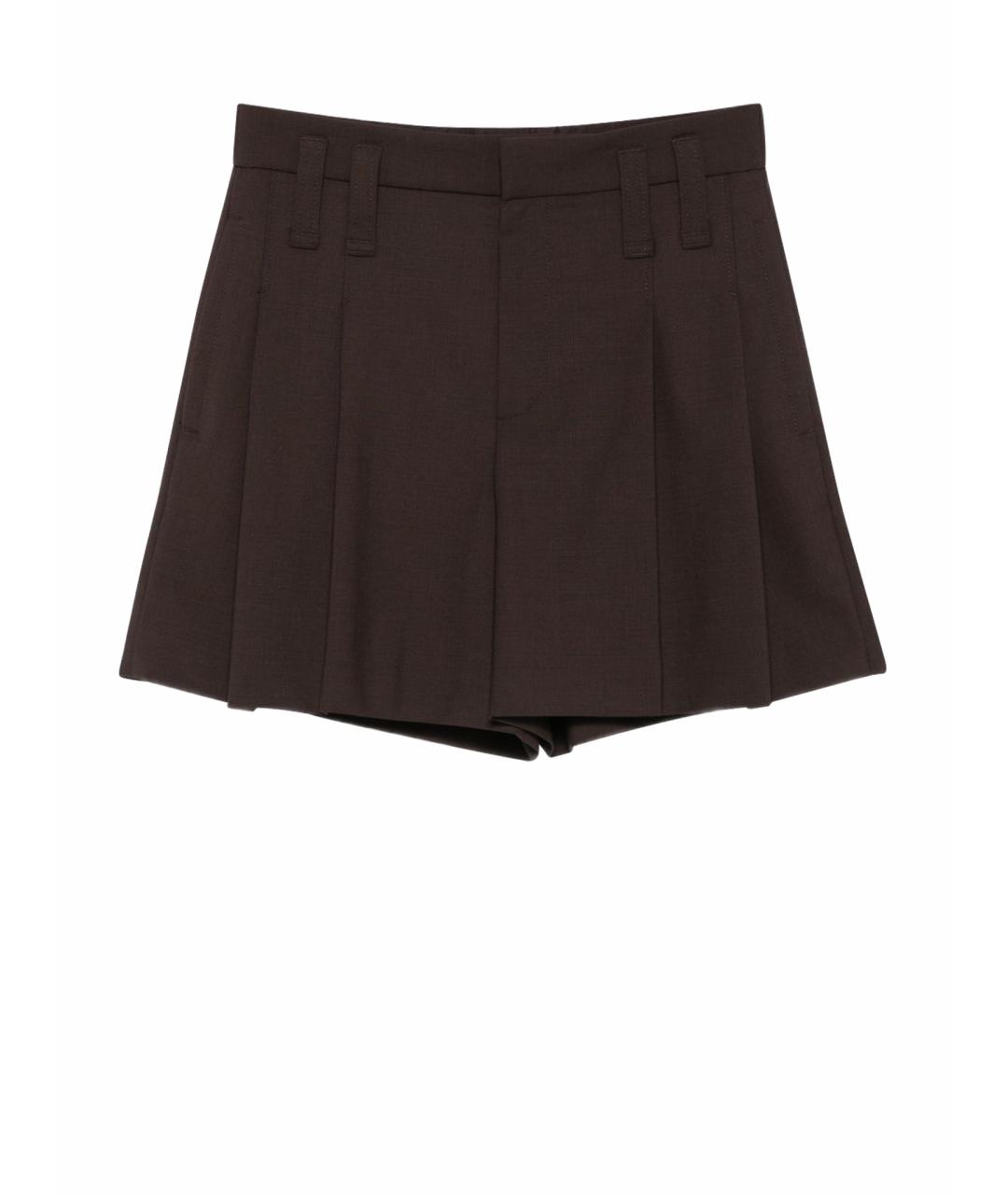 BRUNELLO CUCINELLI Коричневые шерстяные шорты, фото 1