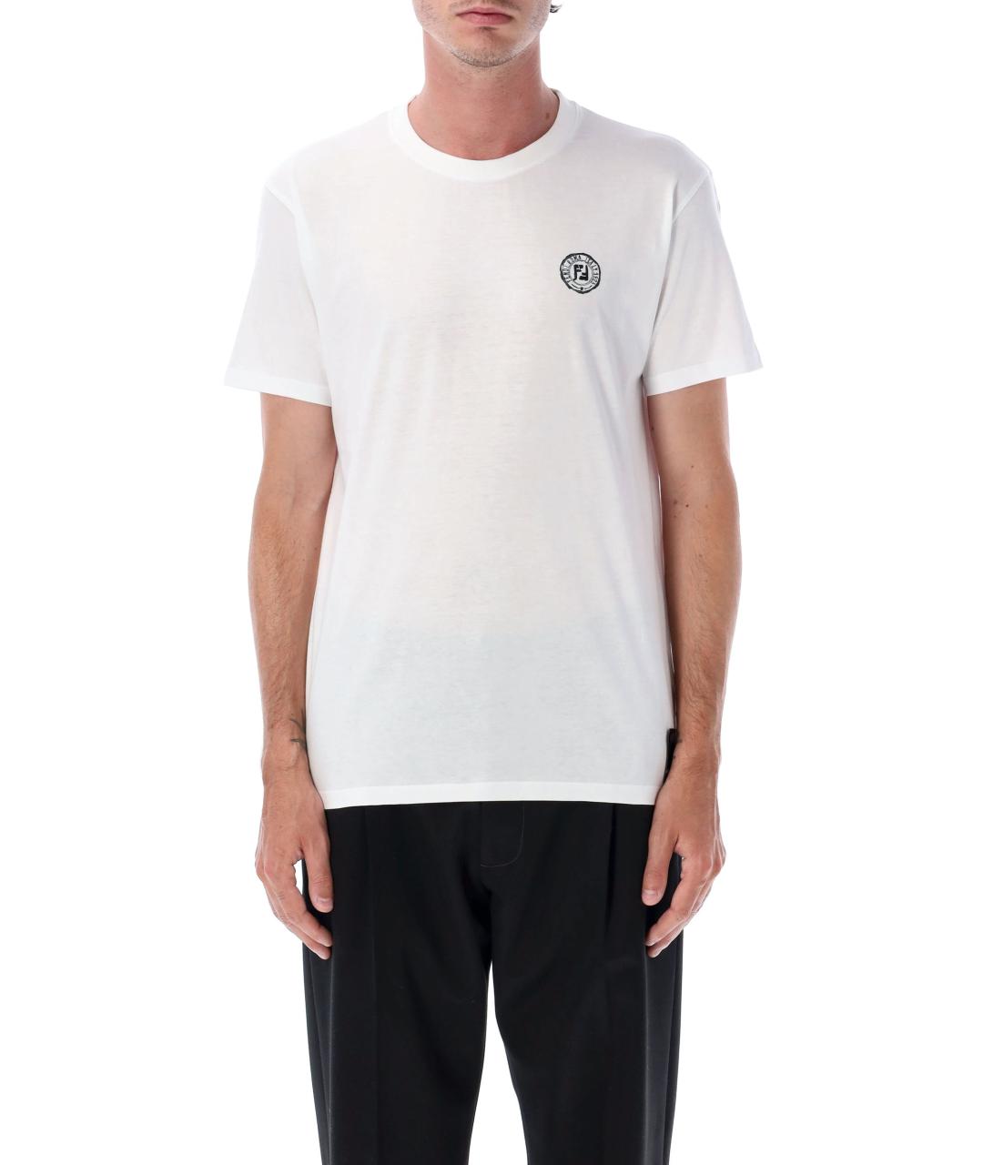 FENDI Белая хлопковая футболка, фото 2