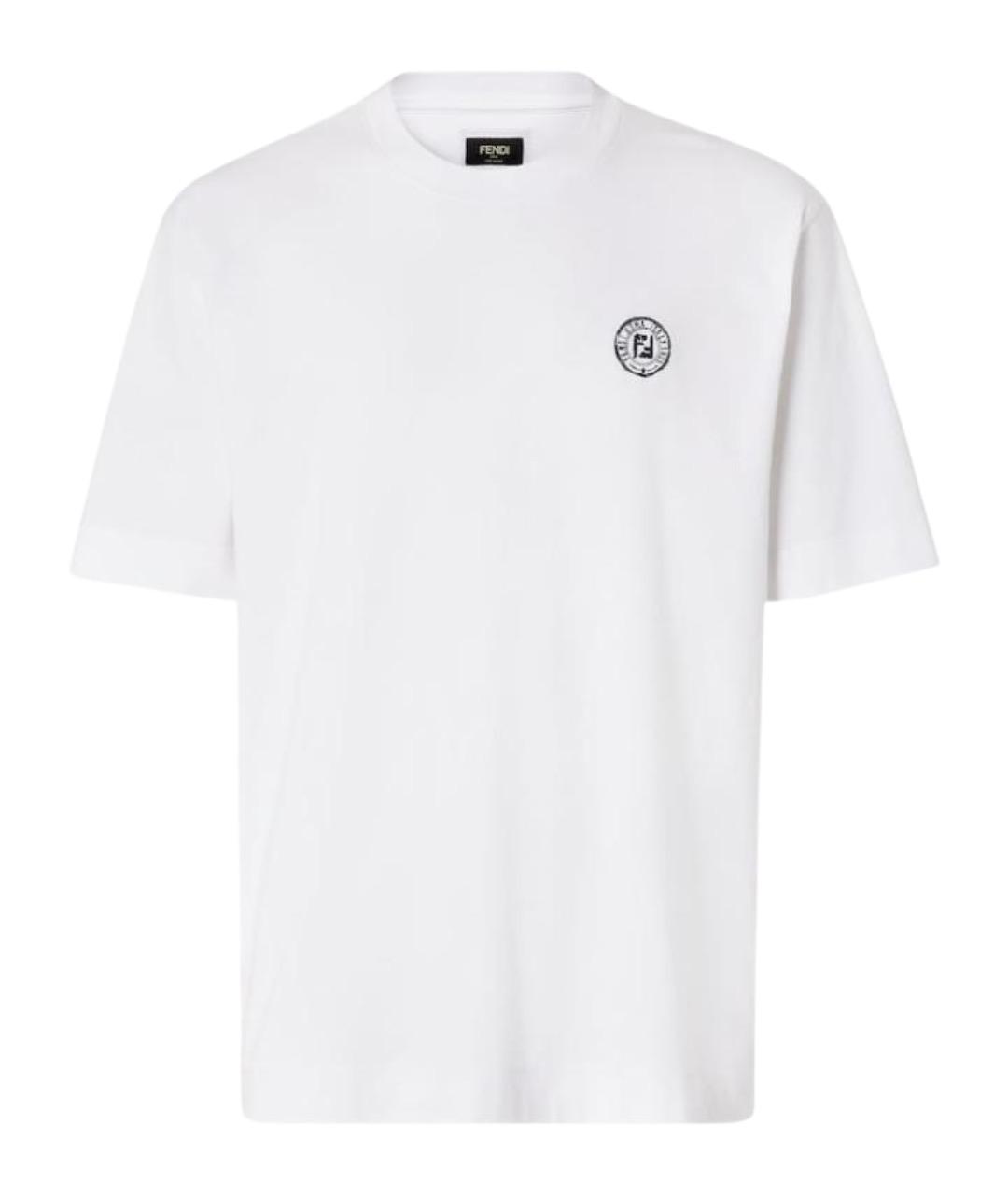 FENDI Белая хлопковая футболка, фото 1