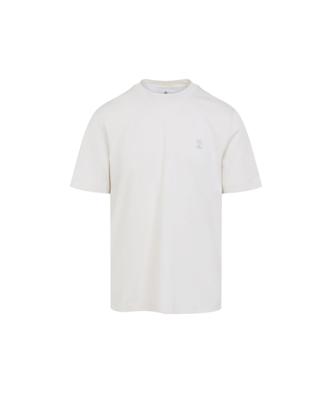 BRUNELLO CUCINELLI Белая хлопковая футболка, фото 1