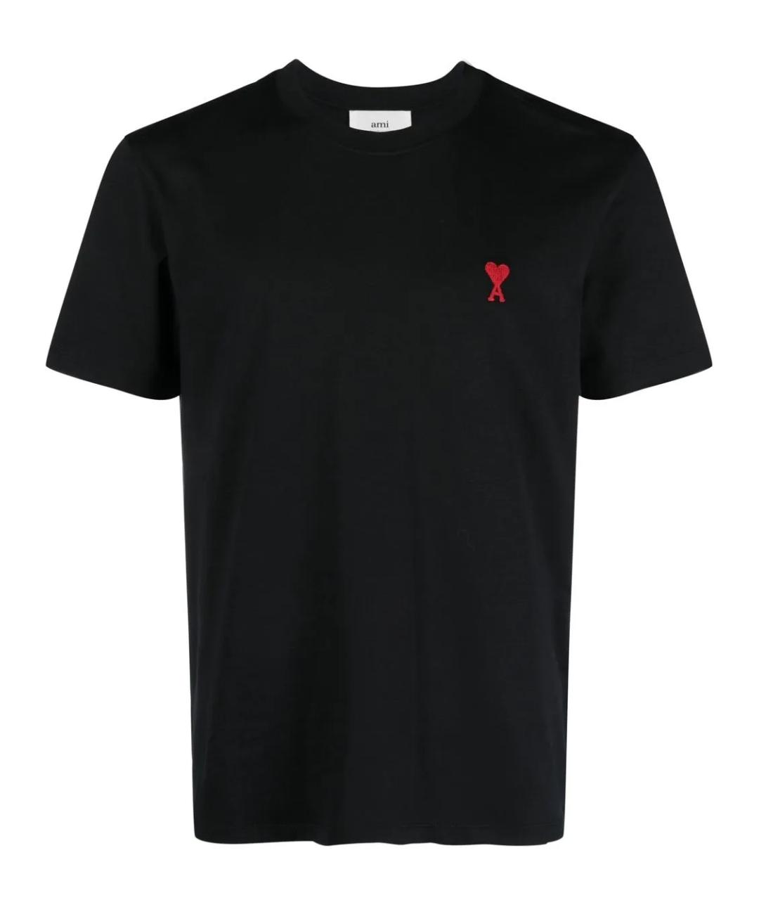 Ami Paris Черная хлопковая футболка, фото 1