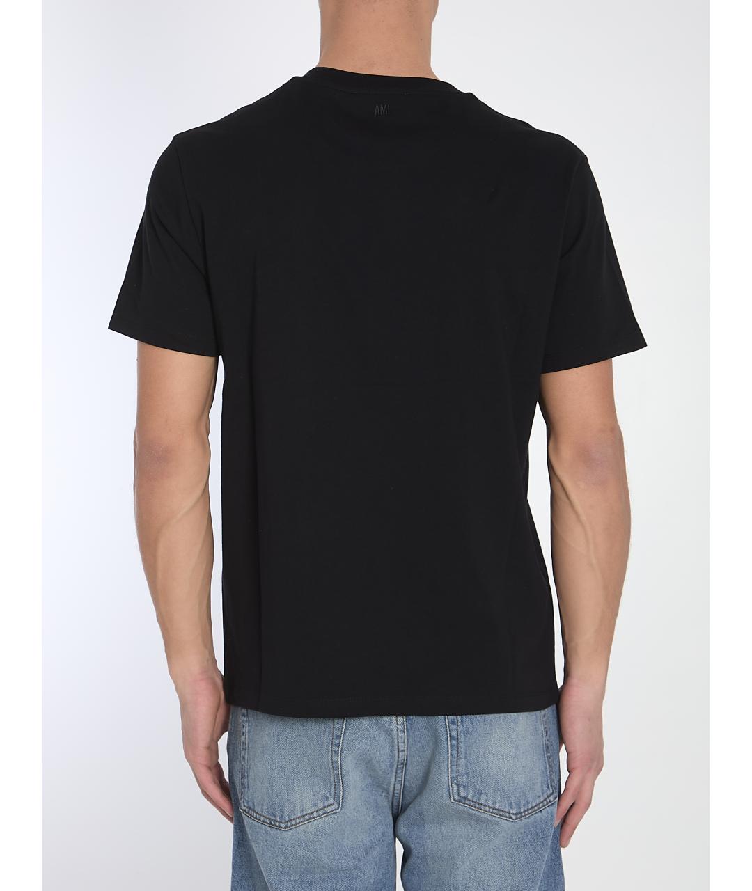 Ami Paris Черная хлопковая футболка, фото 5