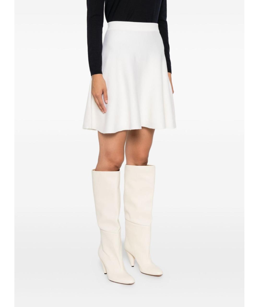 MAX MARA Белая шерстяная юбка мини, фото 2