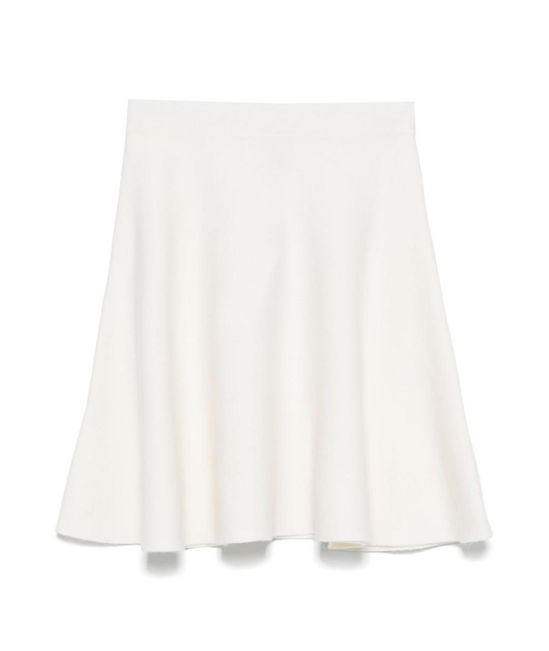 MAX MARA Белая шерстяная юбка мини, фото 1