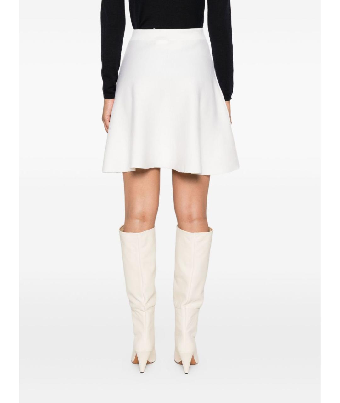 MAX MARA Белая шерстяная юбка мини, фото 4
