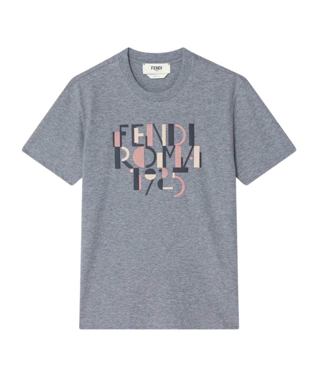 FENDI Серая хлопковая футболка, фото 1