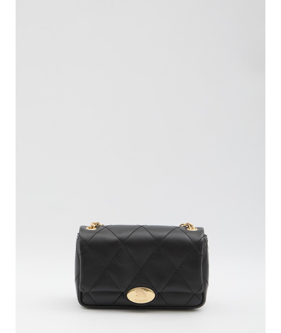 BURBERRY Черная кожаная сумка через плечо, фото 5