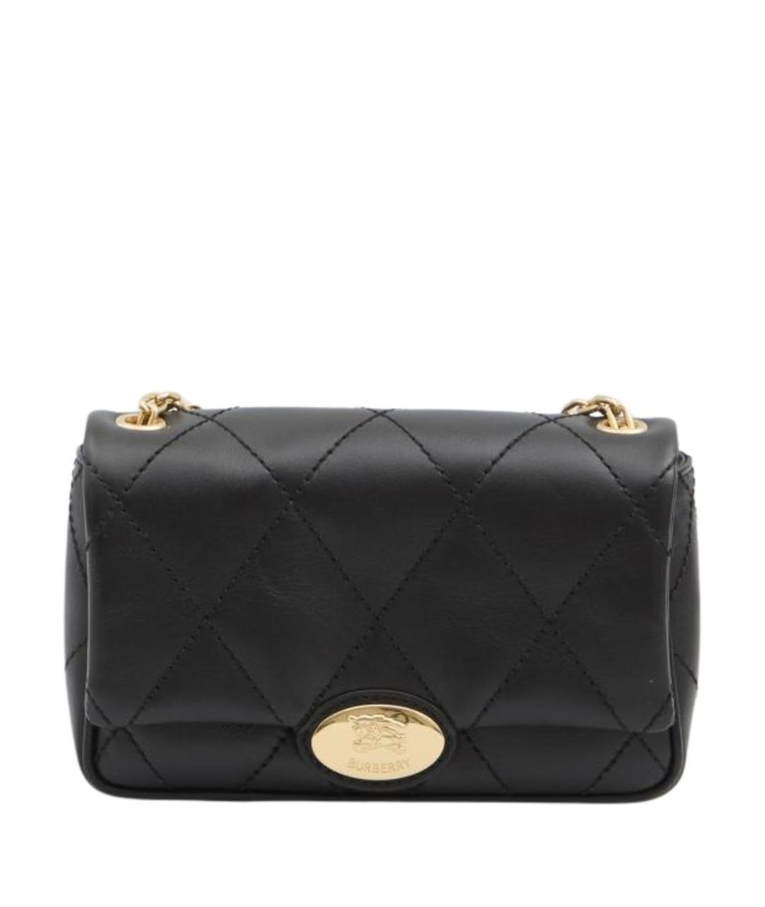 BURBERRY Черная кожаная сумка через плечо, фото 1