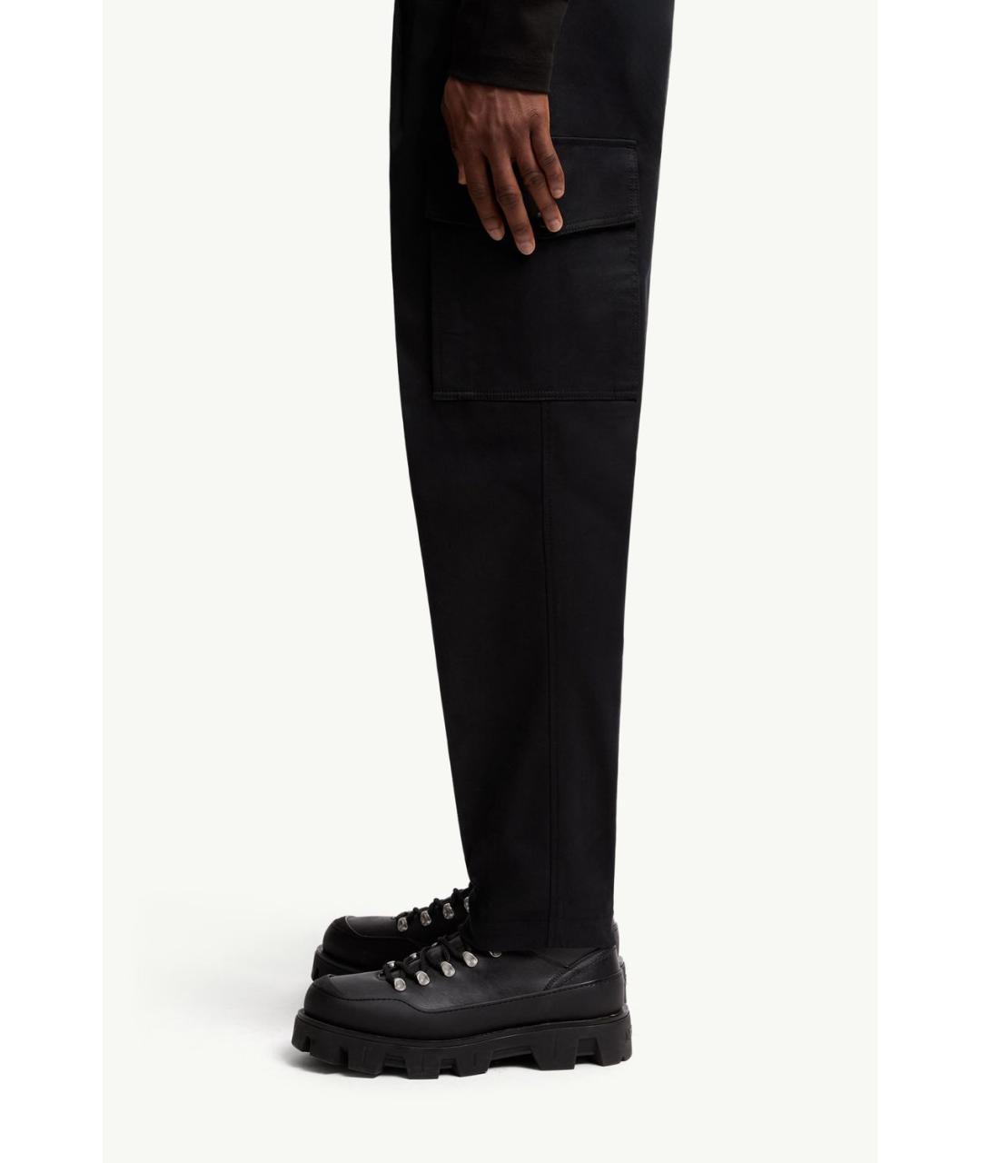 MONCLER Черные хлопковые повседневные брюки, фото 5