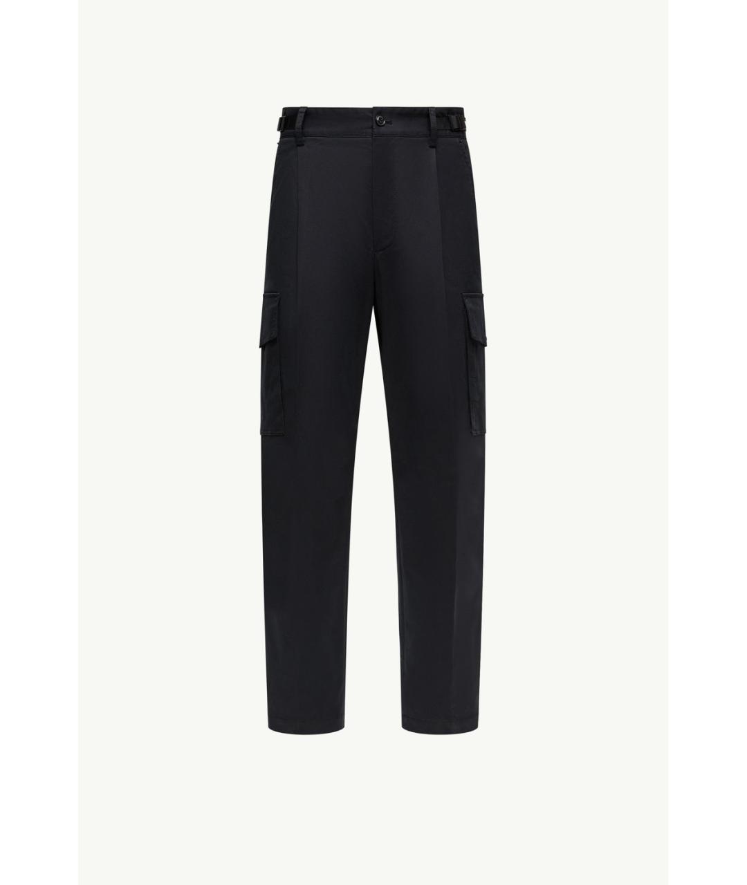 MONCLER Черные хлопковые повседневные брюки, фото 2