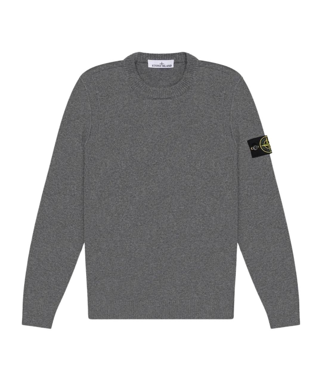STONE ISLAND Серый шерстяной джемпер / свитер, фото 1