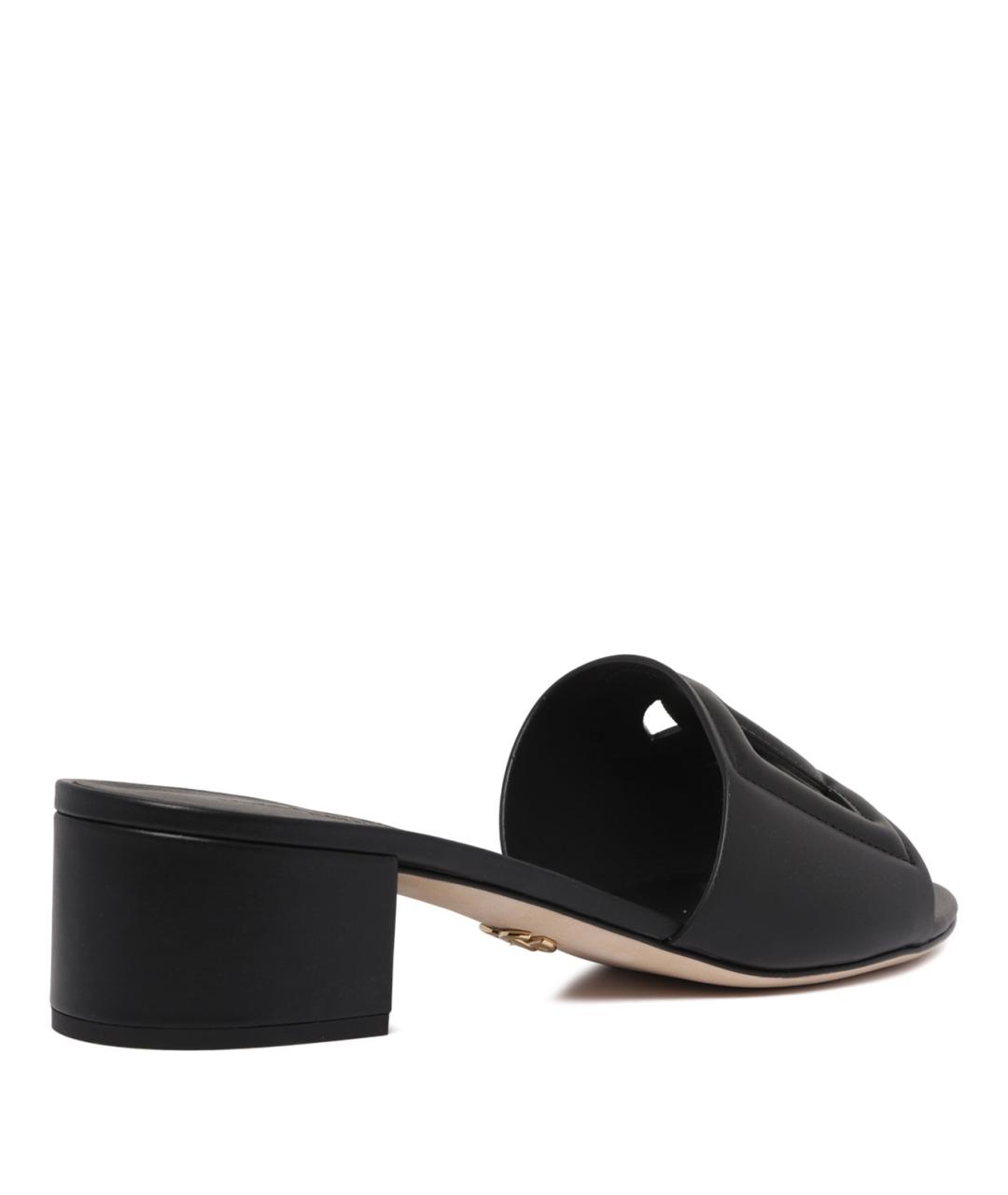 DOLCE&GABBANA Черные кожаные мюли, фото 3