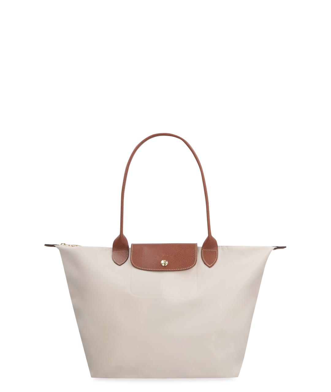 LONGCHAMP Белая кожаная сумка тоут, фото 1