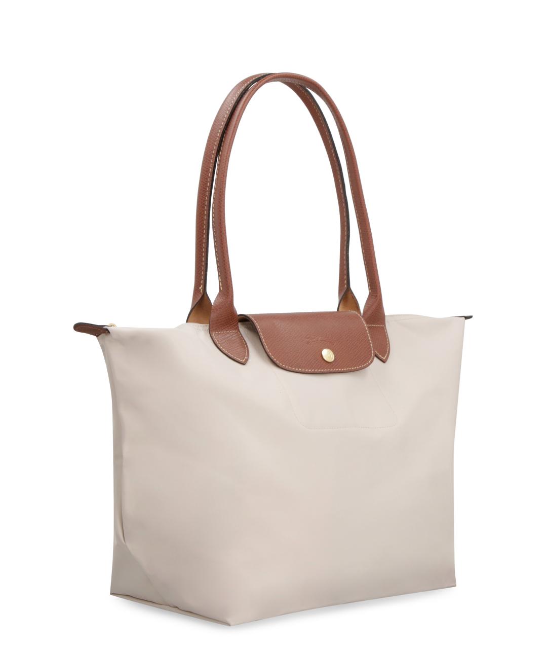 LONGCHAMP Белая кожаная сумка тоут, фото 3