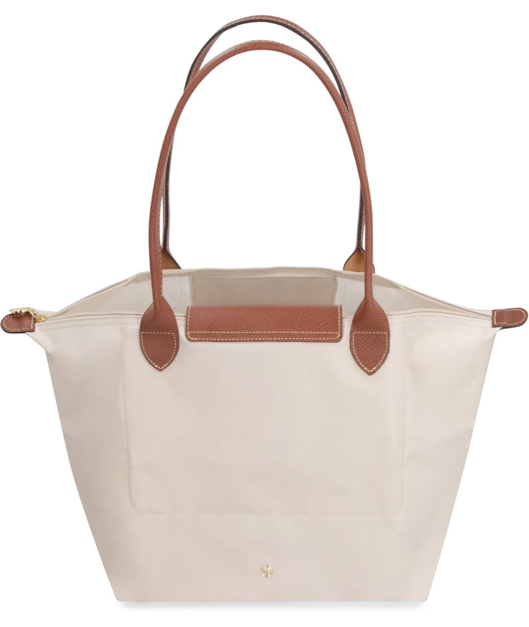 LONGCHAMP Белая кожаная сумка тоут, фото 5