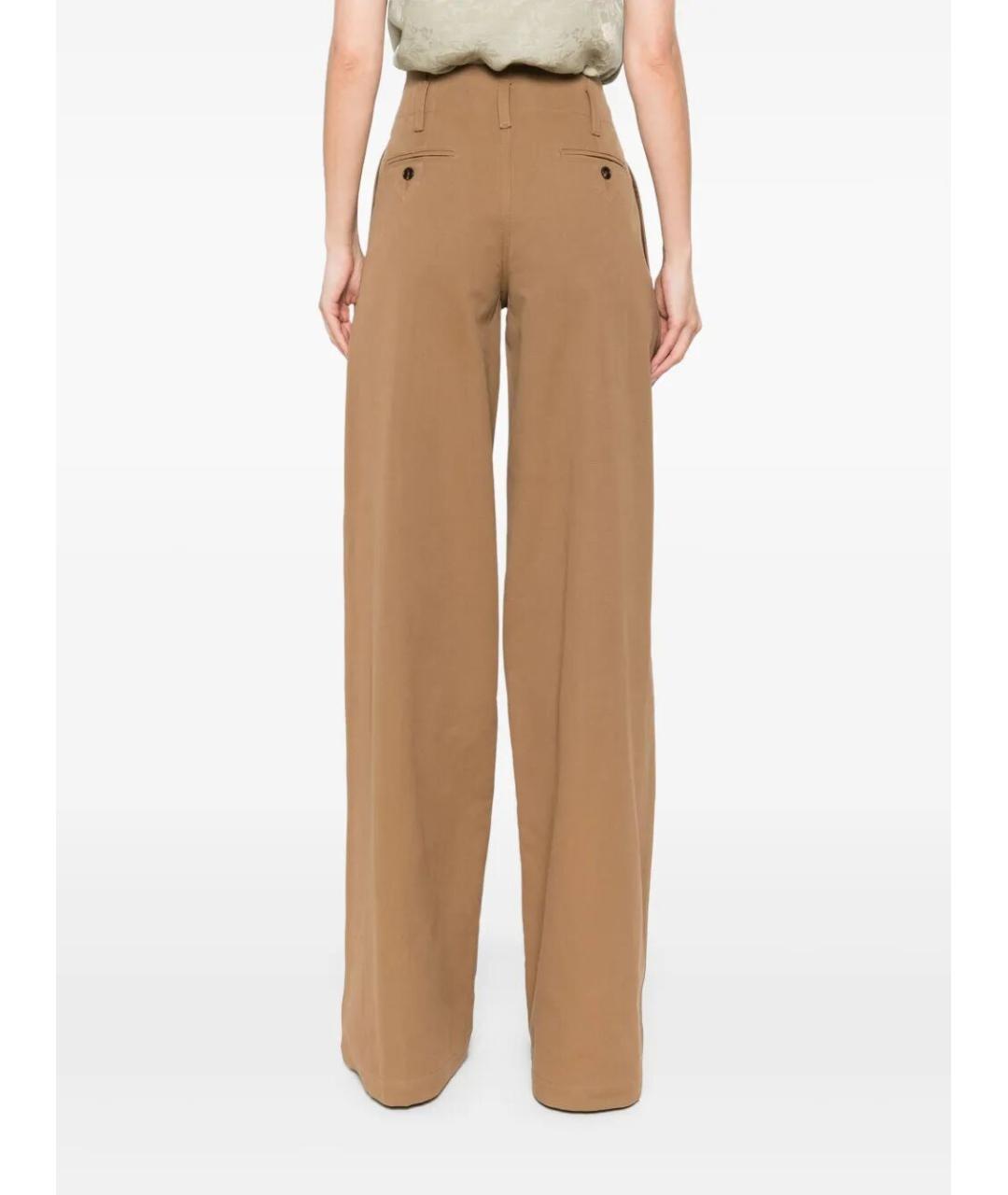 CHLOE Коричневые хлопковые прямые брюки, фото 6
