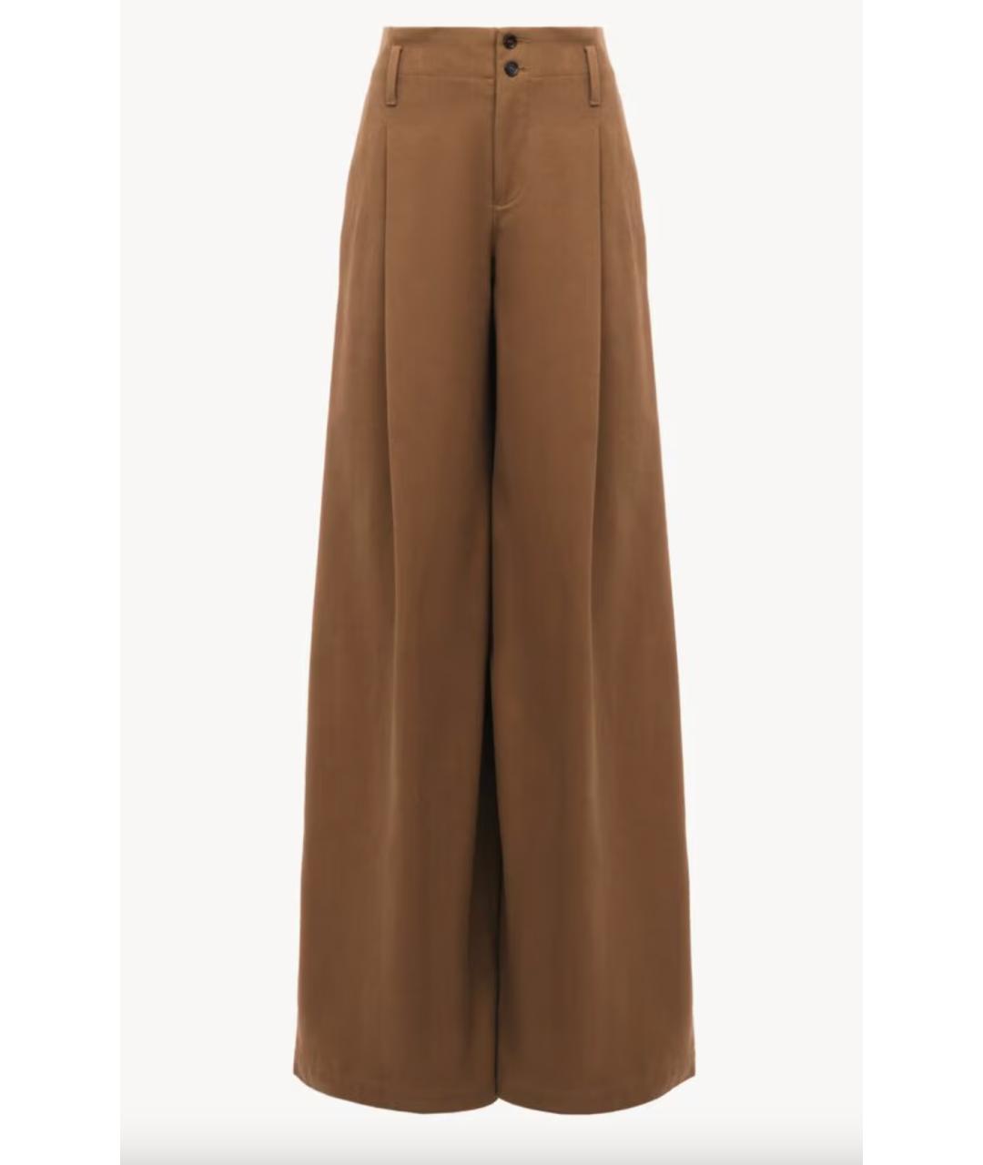 CHLOE Коричневые хлопковые прямые брюки, фото 7