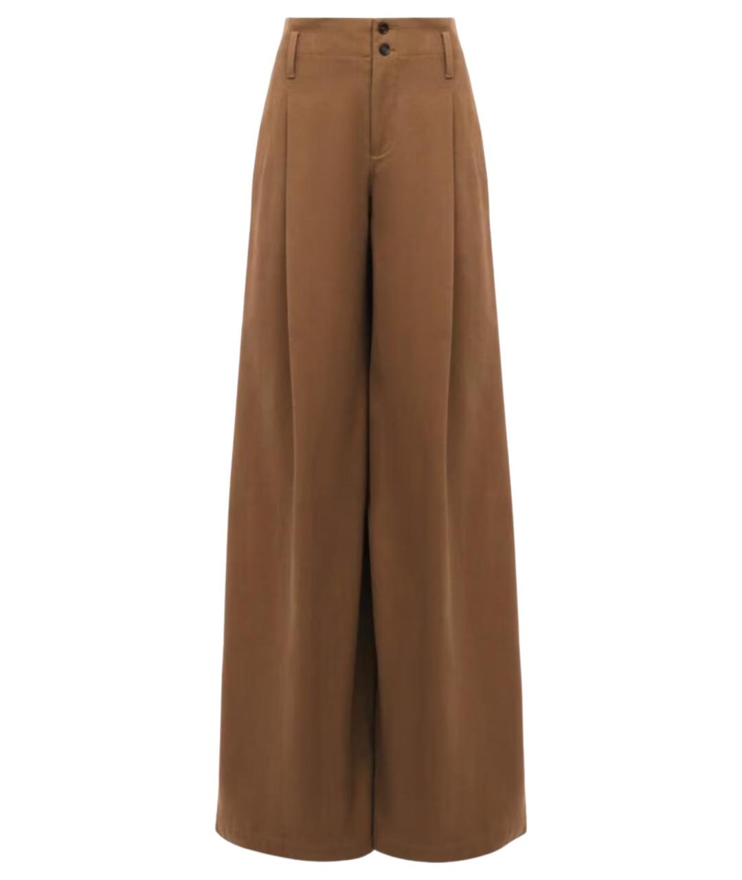 CHLOE Коричневые хлопковые прямые брюки, фото 1