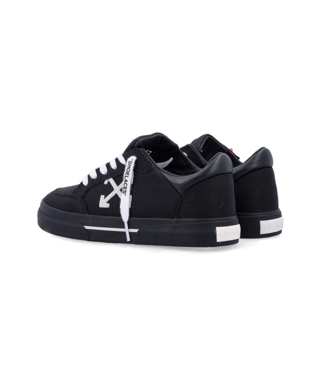 OFF-WHITE Черные текстильные низкие кроссовки / кеды, фото 4