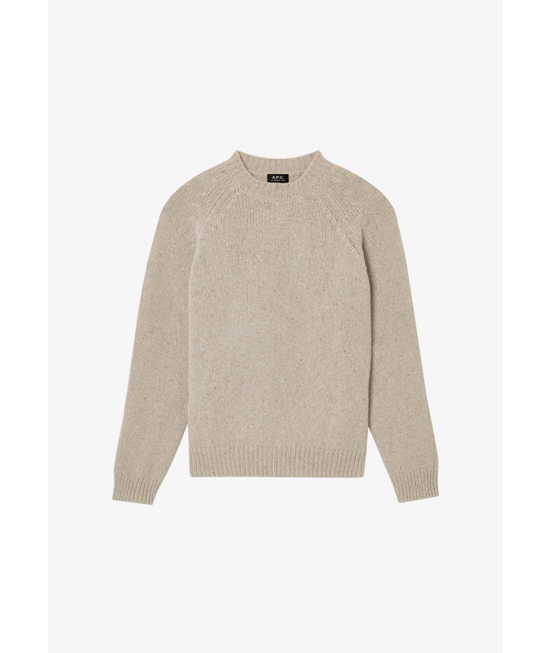 A.P.C. Бежевый шерстяной джемпер / свитер, фото 1